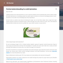 Find den bedste behandling for erektil dysfunktion