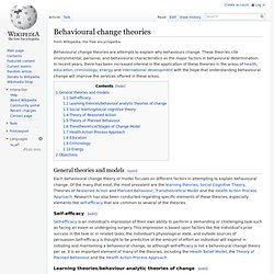 Behavioural change theories