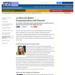 11 Ideas for Better Communication with Parents