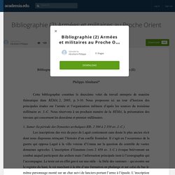 Bibliographie (2) Armées et militaires au Proche Orient ancien