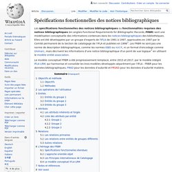 Spécifications fonctionnelles des notices bibliographiques