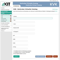 Karlsruher Virtueller Katalog KVK - Deutsch