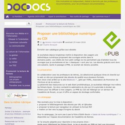 Proposer une bibliothèque numérique au CDI