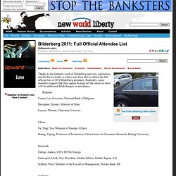 Bilderberg 2011: Full Official Attendee List