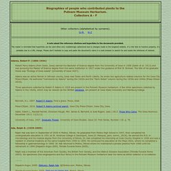 Biographies of Putnam Museum Herbarium Collectors