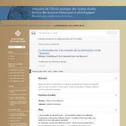 La biomédecine à la croisée de la littérature et de l’histoire