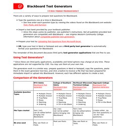 Blackboard Test Generators