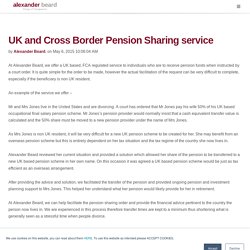 Cross Border US UK - Cross Border Pension Sharing Service