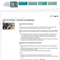 ESPE de Bretagne : politique du numérique