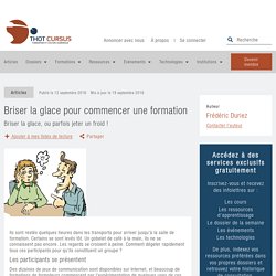 Briser la glace pour commencer une formation - Thot Cursus