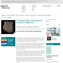 The Flood Tablet, relating part of the Epic of Gilgamesh