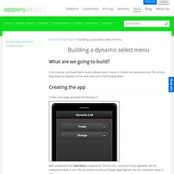 Building a dynamic select menu