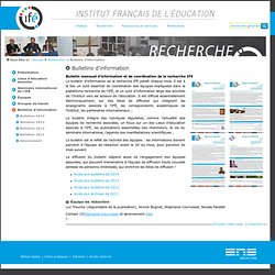 LETTRE : Bulletin de la recherche Ifé