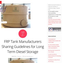 Guidelines for Long Term FRP Diesel Storage Tank
