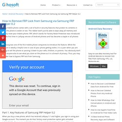 Bypass FRP Lock from Samsung via Samsung FRP Helper 0.2