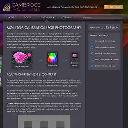 8. Monitor calibration for photography