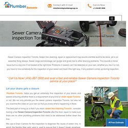 Sewer Camera Inspection Toronto