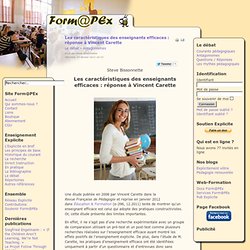 Les caractéristiques des enseignants efficaces : réponse à Vincent Carette