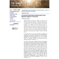 L’écrasante majorité des Européens ignore toute législation légalisant l’euthanasie