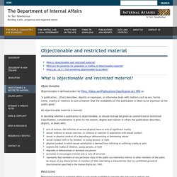Censorship Objectionable and Restricted Material