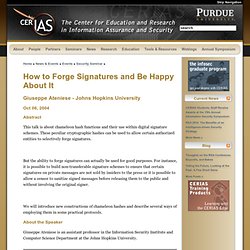 How to Forge Signatures and Be Happy About It - 10/06/2004