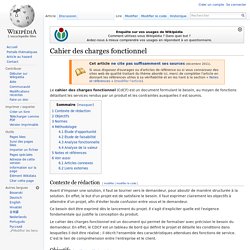 Cahier des charges fonctionnel