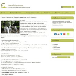 Charte d’animation des médias sociaux