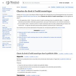 Chartes du droit à l'oubli numérique