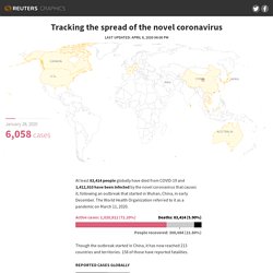 Map and charts showing the spread of the novel coronavirus