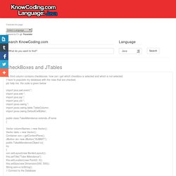 Checkboxes and jtables - Java Programming - KnowCoding.com