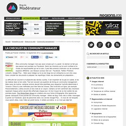 La checklist du community manager