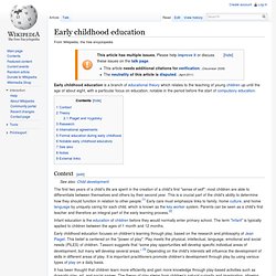Early childhood education