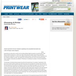 Choosing A Printer
