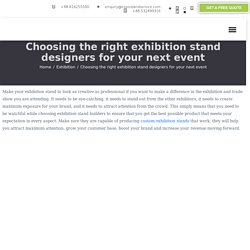 Choosing the right exhibition stand designers for your next event - Expo Stand Services
