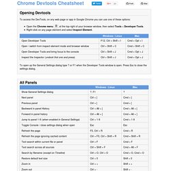 Chrome Devtools Cheatsheet