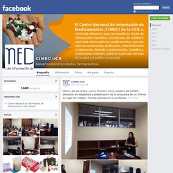 Facebook del Centro Nacional de Información de Medicamentos, de la Facultad de Farmacia de la UCR CIMED