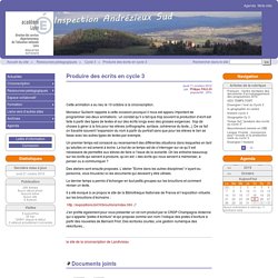 Produire des écrits en cycle 3 - Site de la circonscription d'Andrézieux-Sud