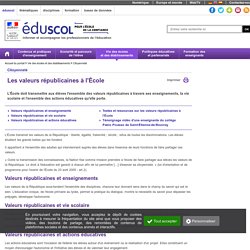 Citoyenneté - Les valeurs de la République