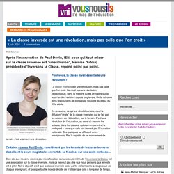 « La classe inversée est une révolution, mais pas celle que l’on croit »