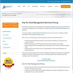 Pay Per Click Management Pricing and Cost Per Click Rates