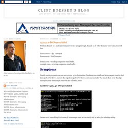 Clint Boessen's Blog: 451 4.4.0 DNS query failed