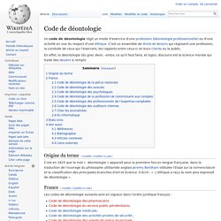 Code de déontologie