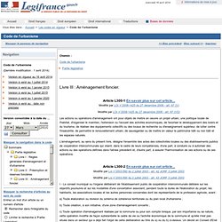 Code urbanisme - Aménagement foncier
