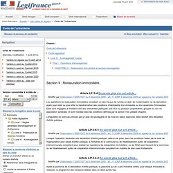 Code Urbanise - Restauration immobilière