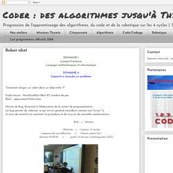 Coder : des algorithmes jusqu'à Thymio: Robot idiot