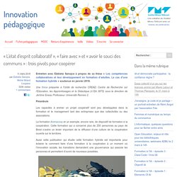 « L'état d'esprit collaboratif », « faire avec » et « avoir le souci des communs » : trois pivots pour coopérer