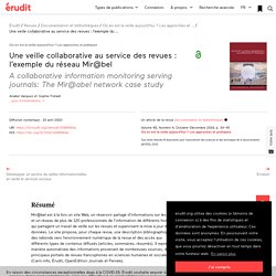 Une veille collaborative au service des revues : … – Documentation et bibliothèques