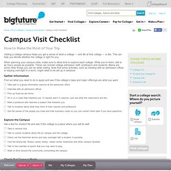 Find Colleges - Campus Visit Checklist