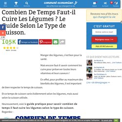 Combien De Temps Faut-il Cuire Les Légumes ? Le Guide Selon Le Type de Cuisson.
