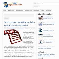 Comment convertir une page Web en Pdf sur Google Chrome sans rien installer?